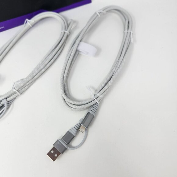 Lisen A/C To L Data Cable 2-Pack 6.6ft White - Picture 2 of 6